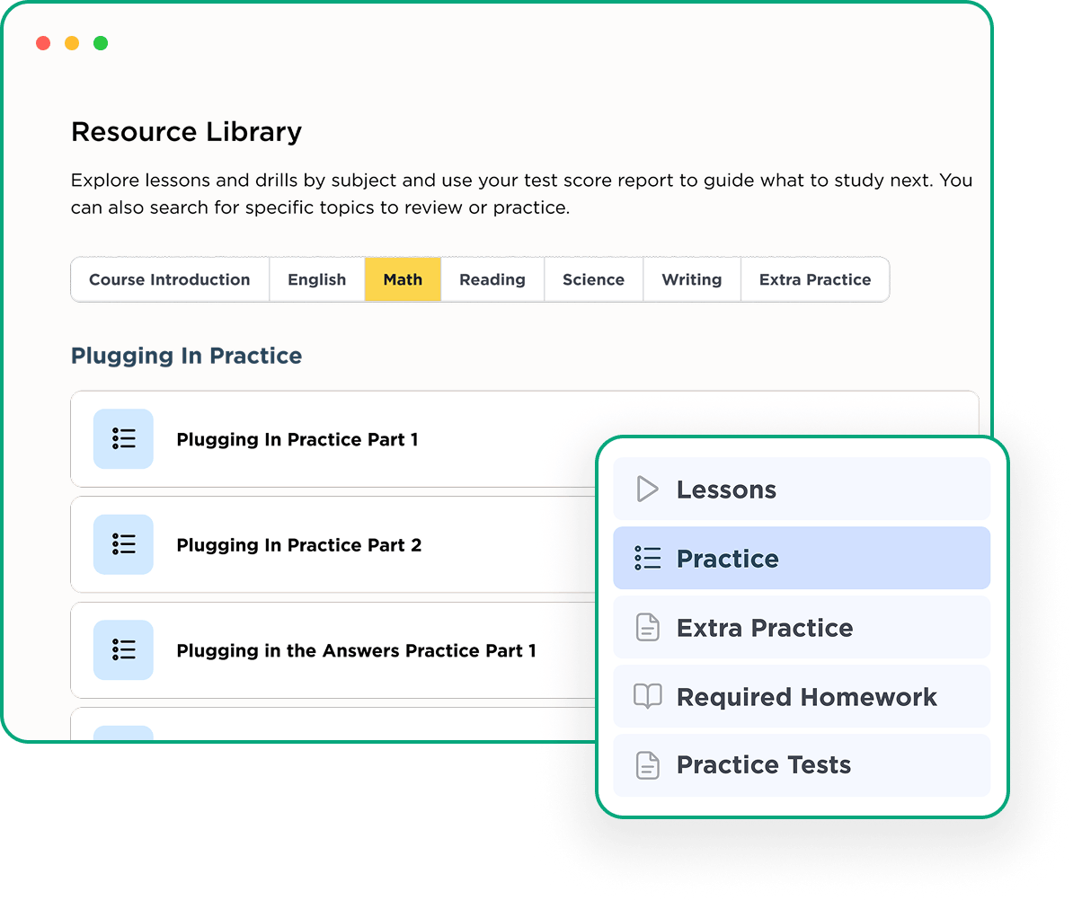 ACT flexible study plan
