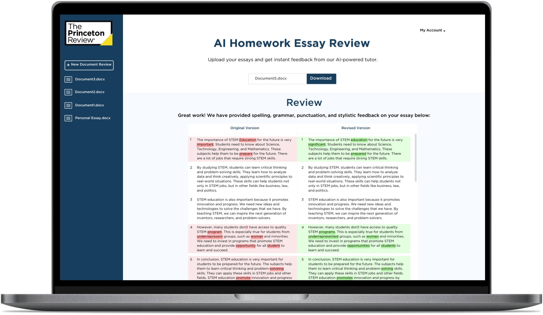 instant essay feedback