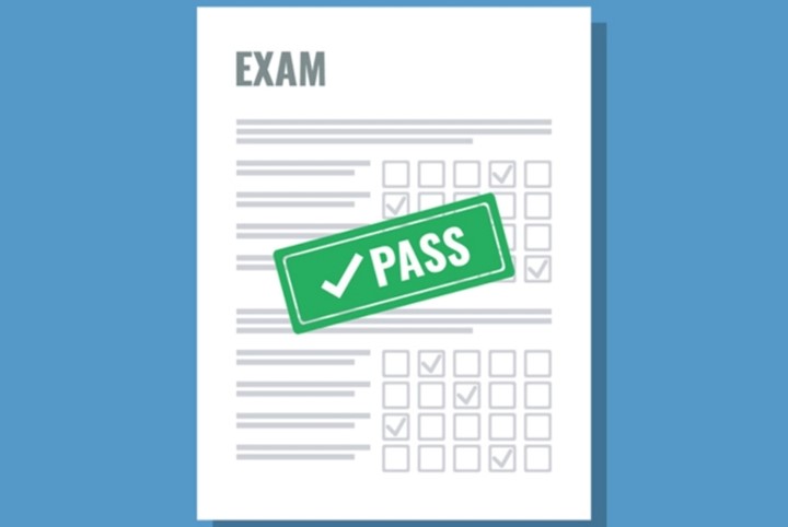 exam with a pass mark