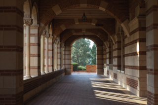A view down a corridor on UCLA’s campus