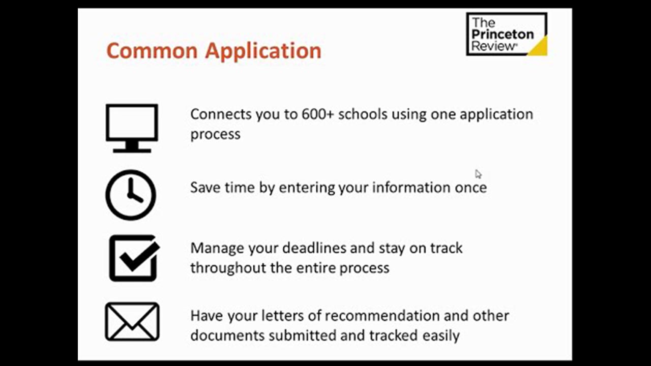 screenshot Common App College Admissions Timeline