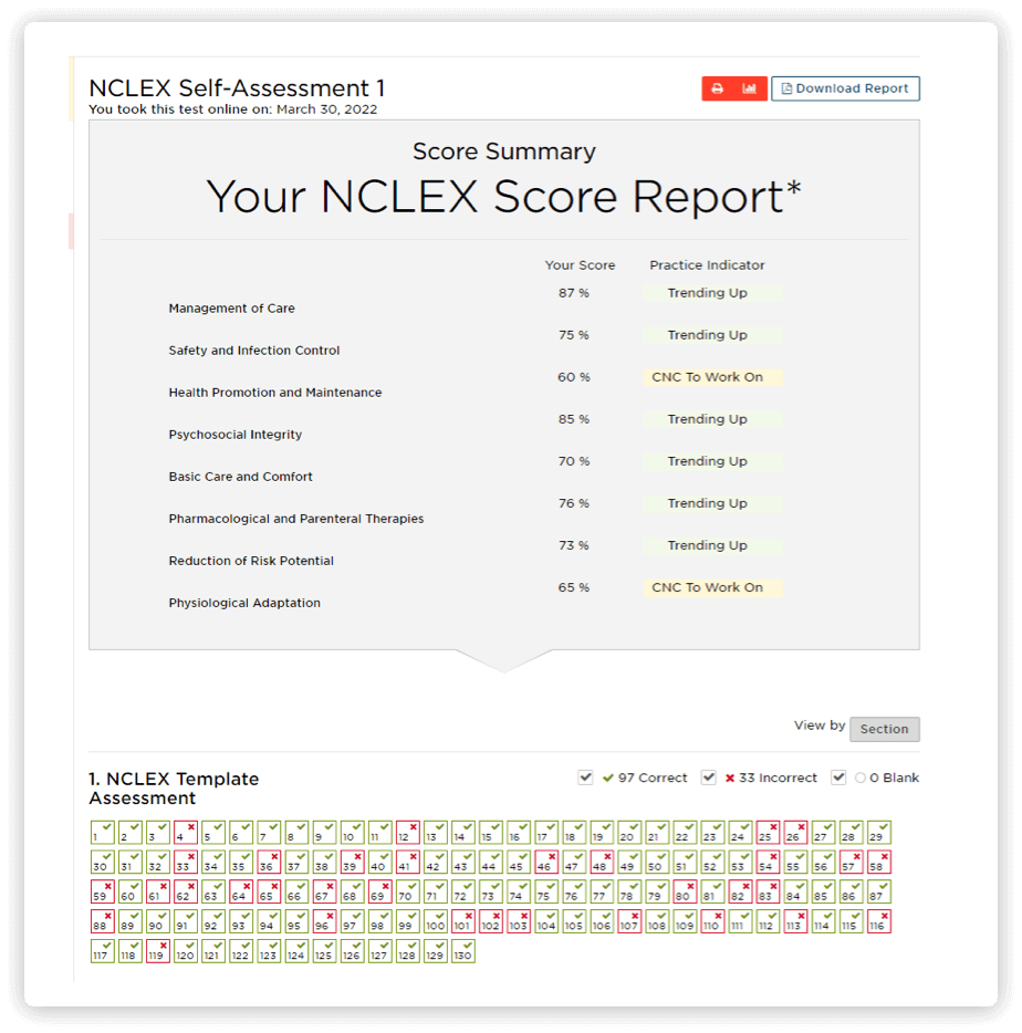 NCLEX Self-Paced Score Report