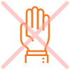 remove icon with orange hand